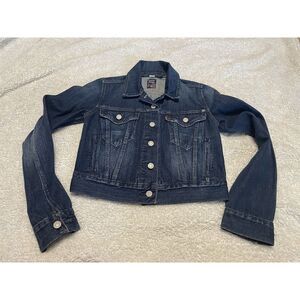 Levis Jeans Denim Short Jacket Womens Small Blue Light Wash Trucker‎